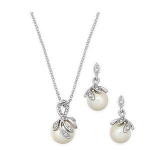 Silver Necklace Matching Drop Earrings, gifts